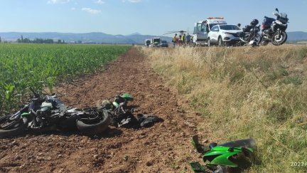 Estado en el que ha quedado la motocicleta siniestrada. / Guardia Civil