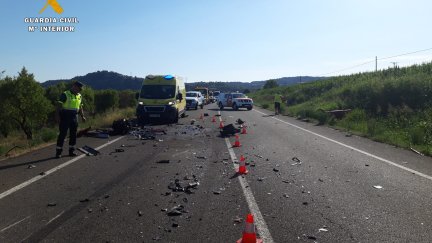 El accidente ha tenido lugar en el término municipal de Barbastro (Huesca). /Guardia Civil.