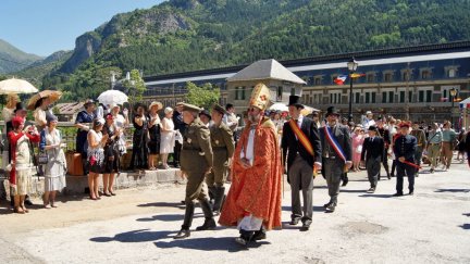 Una recreación de la inauguración de la Estación Internacional de Canfranc. /Jesús Crusellas.