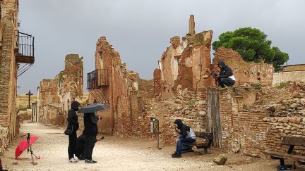 Rodaje durante el certamen 'Belchite de película / 24 horas de cine exprés’. Ayuntamiento de Belchite