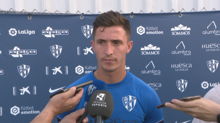 Dani Escriche, durante su comparecencia tras el duelo ante el Osasuna Promesas.