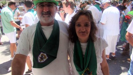 Antonio Jesús Pérez y Carmen Sáez serán los encargados de poner el pañuelo a San Lorenzo este 2022. / Carmen Sáez.