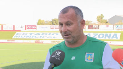 Javi Moreno hablando para Aragón Deporte