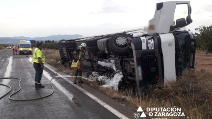 El accidente se produjo en la A-121, entre Fuendejalón y Ricla. / DPZ