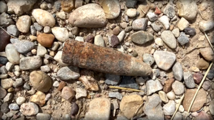 Proyectil de la Guerra Civil encontrado en Cella.