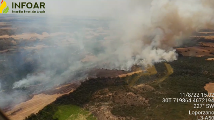 Declarado un incendio en Loporzano. / Incendios Forestales de Aragón (INFOAR).