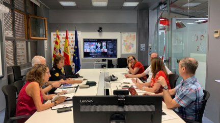 Reunión este lunes del Centro de Coordinación Operativa Integrada (Cecopi) desde la Sala de Crisis del 112. / Infoar