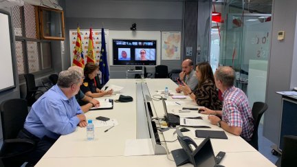 Reunión del Cecopi en la sala de crisis del 112 Aragón. / INFOAR
