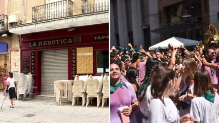Las calles de Huesca amanecen más vacías que de costumbre, después de una semana de fiestas.