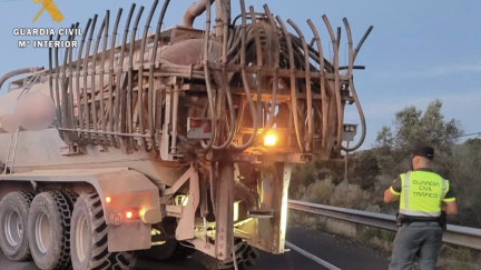El siniestro se produjo sobre las 20:10 horas en la carretera N-123, a la altura de Barbastro. / Guardia Civil