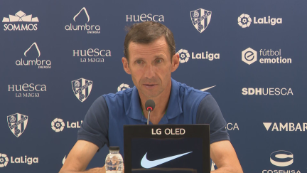 Cuco Ziganda, durante la rueda de prensa. Foto: Aragón Deporte.