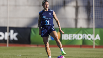 Mapi León, en un entrenamiento con la selección española femenina.