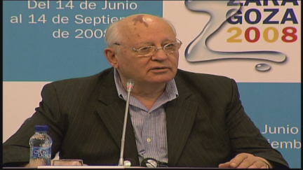 Gorbachov, durante su visita a la Expo 2008.