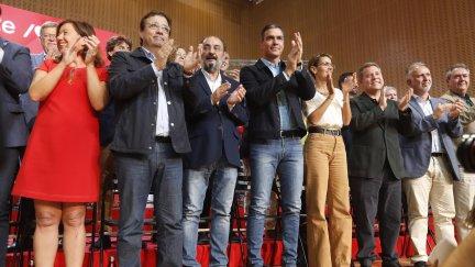 Pedro Sánchez en el acto en Zaragoza./ EFE
