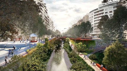 Recreación de la regeneración de la ribera del tramo urbano del río Huerva. / Ayuntamiento de Zaragoza.
