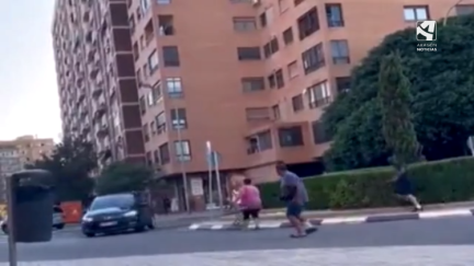 Instantes previos al atropello ocurrido el pasado lunes en Valencia.