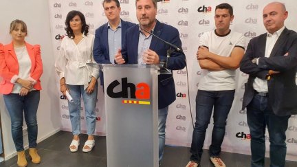 José Luis Soro en la presentación de candidatos de CHA a las Cortes. / CHA