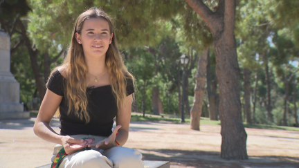 Inés Bergua durante la entrevista.