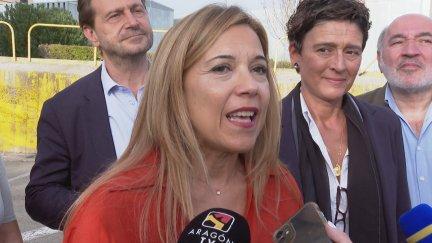 La secretaria general del PP de Aragón, Ana Alós, en su visita este lunes a Calatayud.