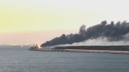 Imagen de la explosión en el puente Kerch.