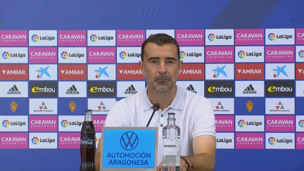 Juan Carlos Carcedo en rueda de prensa tras el partido