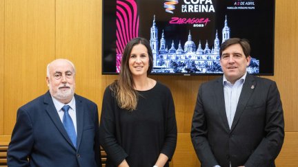 Presentación de la Copa de La Reina en el Ayuntamiento de Zaragoza.