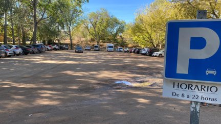 Imagen del parking del Monasterio de Piedra donde se produjo el suceso. / Ester López