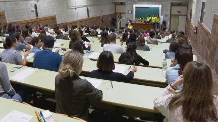 Imagen de una de las aulas donde se han celebrado los exámenes.