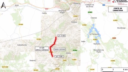 Corte de la carretera de Cetina a Calmarza. / DPZ