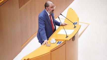 El presidente aragonés, Javier Lambán, en una imagen de archivo en las Cortes de Aragón. / Cortes de Aragón.