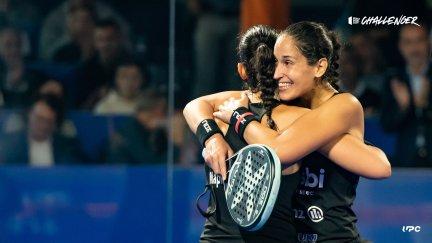 Mapi y Majo Sánchez Alayeto celebran la conquista del Torrent Challenger este domingo.
