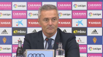 Fran Escriba en su presentación como entrenador. Foto: Aragón Deporte