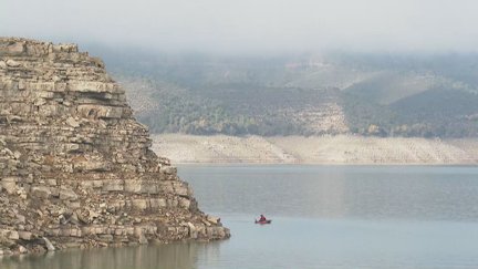 El embalse de Mequinenza (Huesca) este domingo.