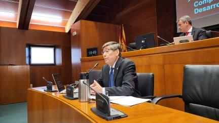 Arturo Aliaga, durante su intervención en las Cortes de Aragón. / Gobierno de Aragón