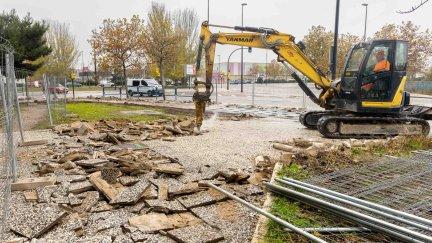Los trabajos para la reforma integral de la avenida de Cataluña han comenzado esta mañana. / Miguel G. García-Ayuntamiento de Zaragoza
