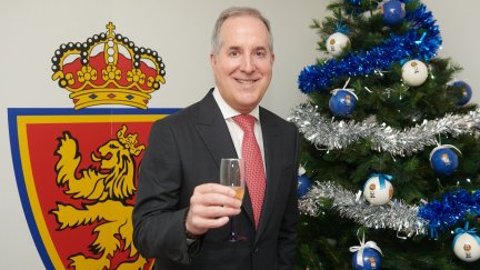 Jorge Mas durante el brindis navideño.