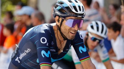 Alejandro Valverde, en una prueba con el Movistar Team.