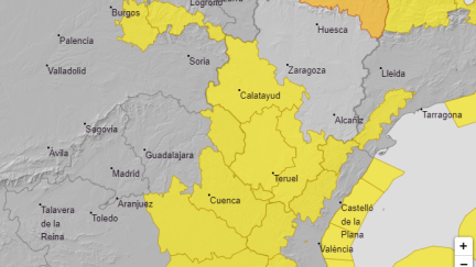 Mapa de las alertas que estará activas el lunes en Aragón | Aemet