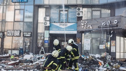 Imagen de archivo de un edificio atacado en Kiev.