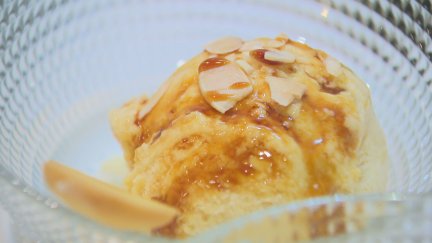 Helado de Melocotón de Calanda de la Denominación de Origen.