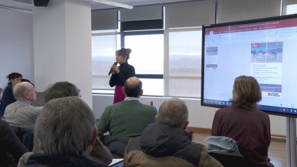 La consejera de Ciencia y Universidad, Maru Díaz, en la presentación del proyecto Red AgriFoodTe.