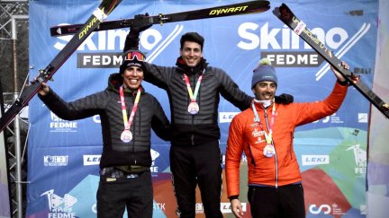 Imagen del podio de la prueba masculina de Sprint.