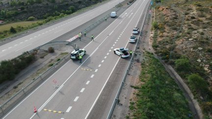 Imagen del accidente ocurrido en la A-23. | Guardia Civil