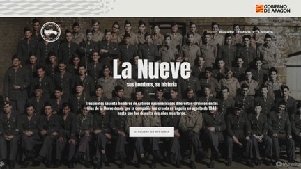 Página principal de la web impulsada por el Gobierno de Aragón para recordar a la Nueve.