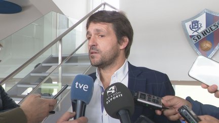 Josete Ortas durante la comparecencia de prensa. Foto: Aragón Deporte