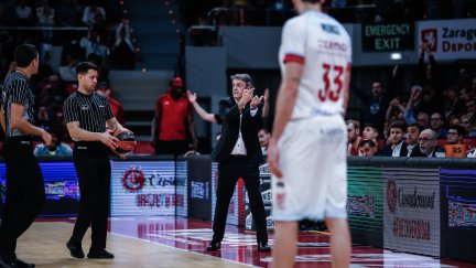 Porfirio Fisac, en un instante del encuentro ante Obradoiro.
