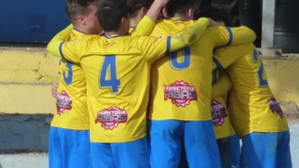 Celebración de un gol del CD Robres. CD Robres