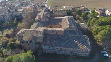 Vista aérea del Monasterio de Casbas de Huesca.