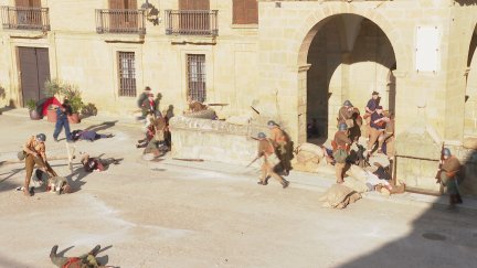 Recreación histórica de la batalla de Siétamo este sábado.