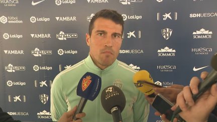 Alberto Zapater en rueda de prensa.